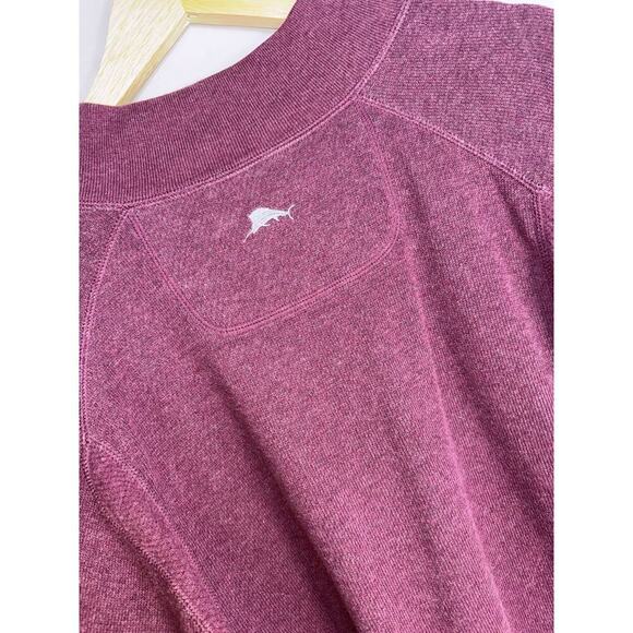 Tommy Bahama Men’s Large Quarter Zip Pullover Sweater Maroon Gray Lined Casual - Picture 4 of 6